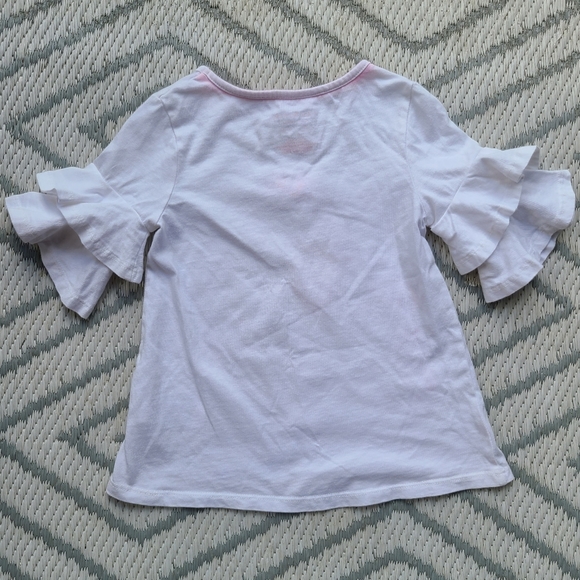 Unicorn tee with ruffled sleeves for little girl, size XS (4) - Picture 3 of 5
